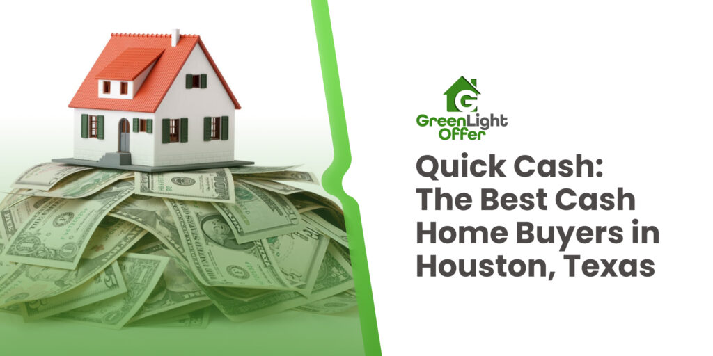 A small house placed on top of dollar bills symbolizing quick property sales and fast offers from cash home buyers in Houston Texas