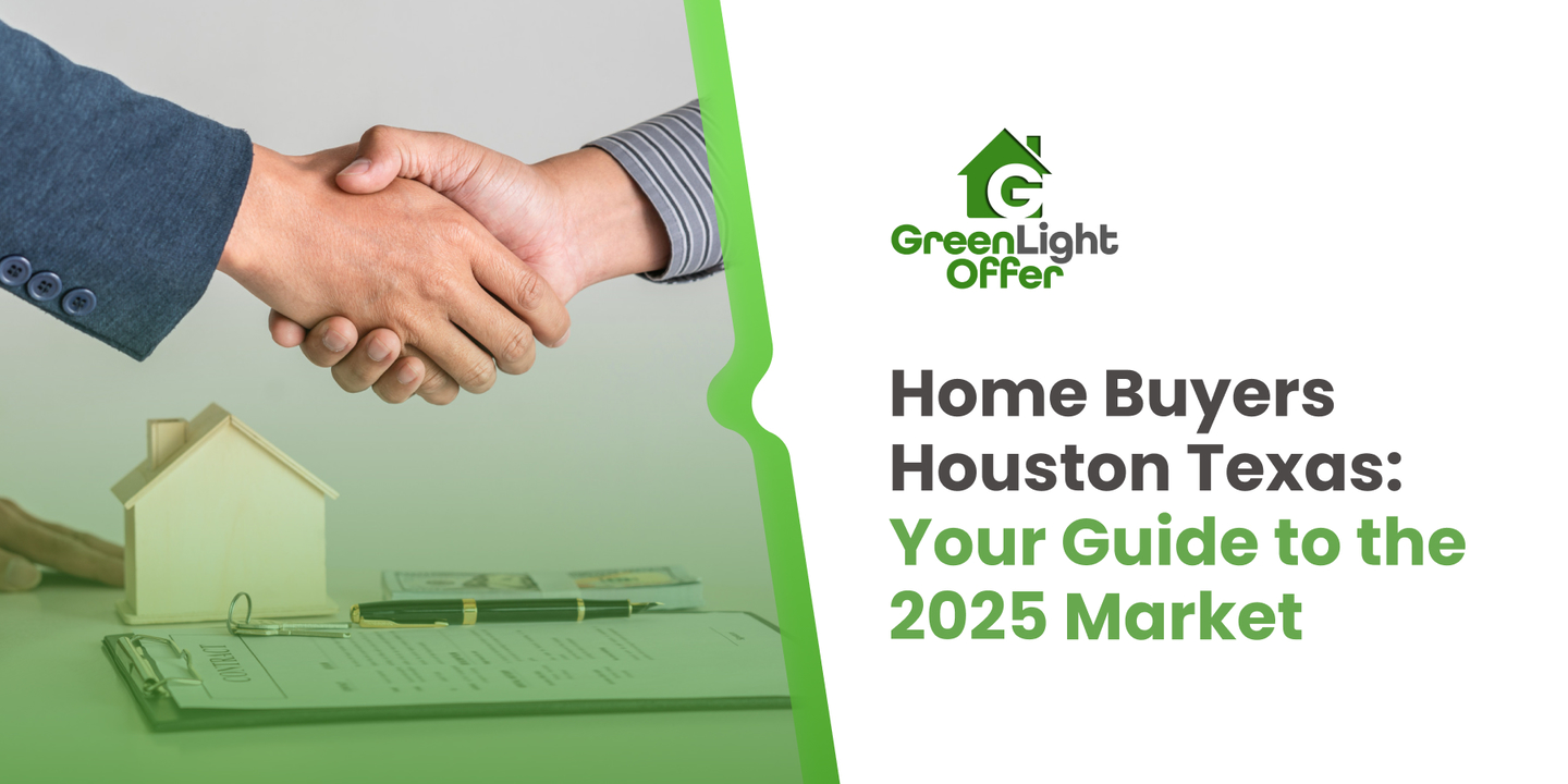 Handshake between home seller and buyer with house contract and model house, representing home buyers in Houston, Texas in 2025