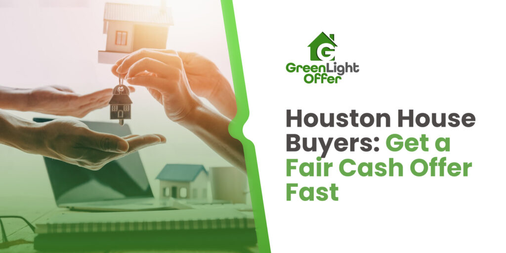 A homeowner handing over a key to a Houston house buyer, symbolizing a fast and fair cash sale with Greenlight Offer.
