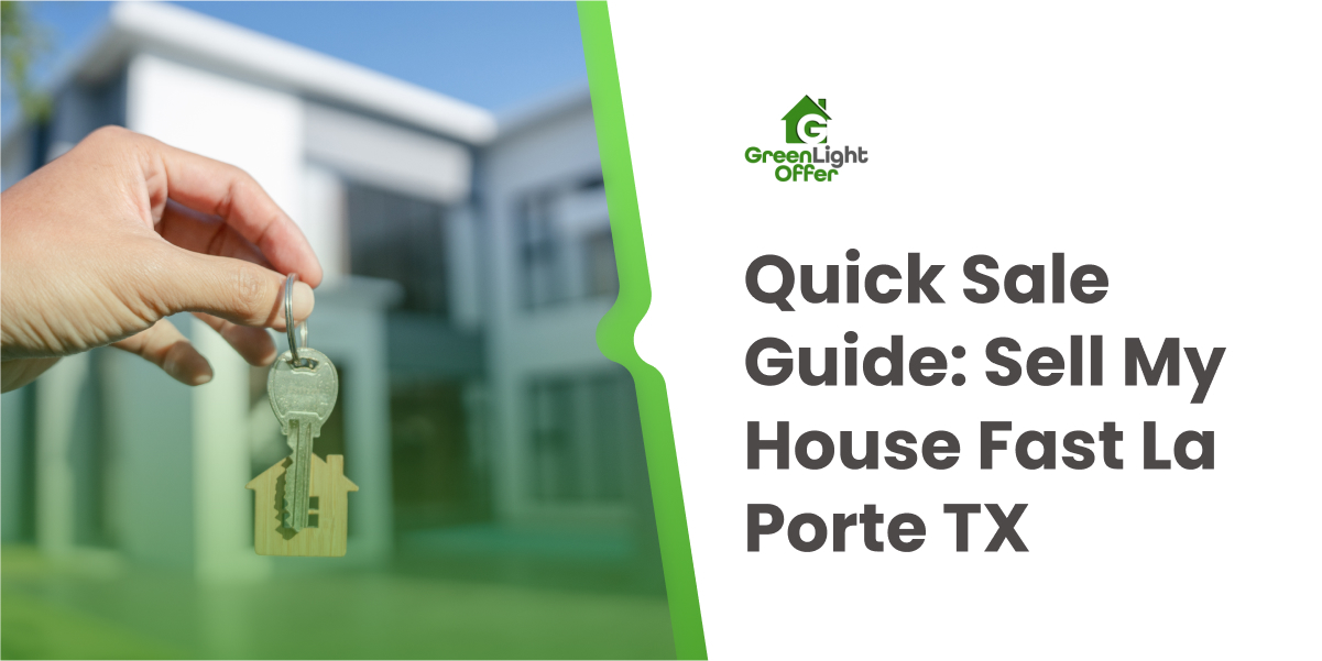 Person holding house keys in front of a modern home, symbolizing a fast and hassle-free home sale in La Porte, TX with Greenlight Offer.