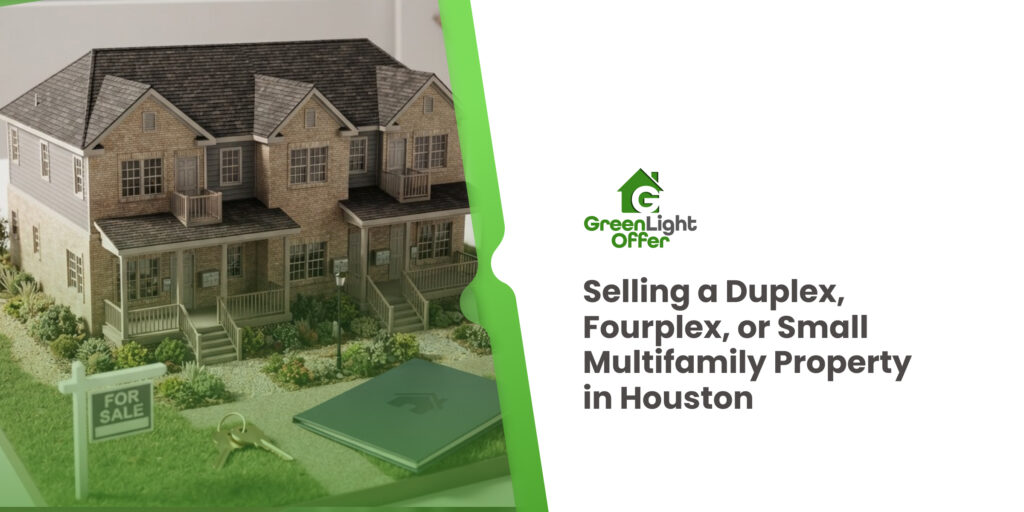 3D model house representing options to sell duplex fourplex Houston small multifamily properties for cash fast.