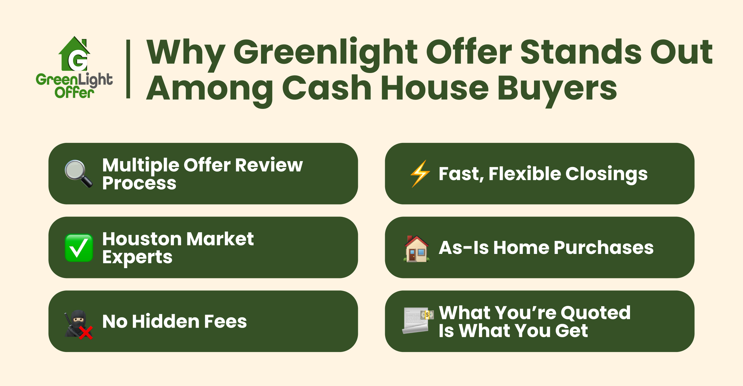 Key benefits of choosing Greenlight Offer as one of the best cash house buyers in Houston