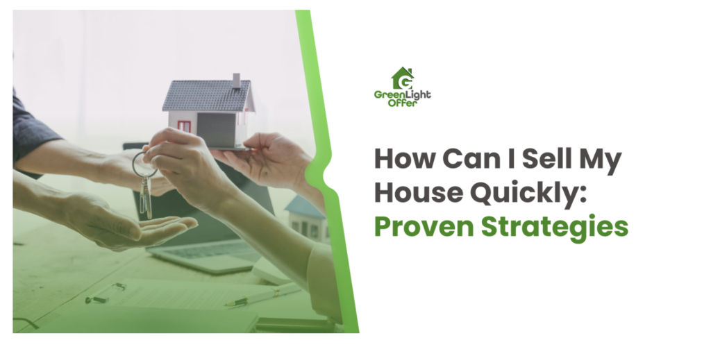 Hands exchanging house keys and a small house model, symbolizing a fast and hassle-free home sale process.