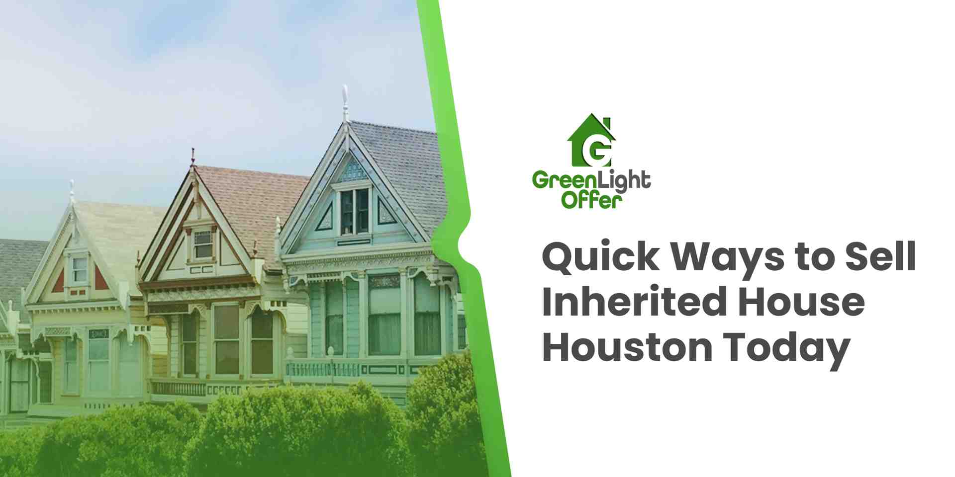 Colorful historic homes in Houston representing quick ways to sell an inherited house with Greenlight Offer
